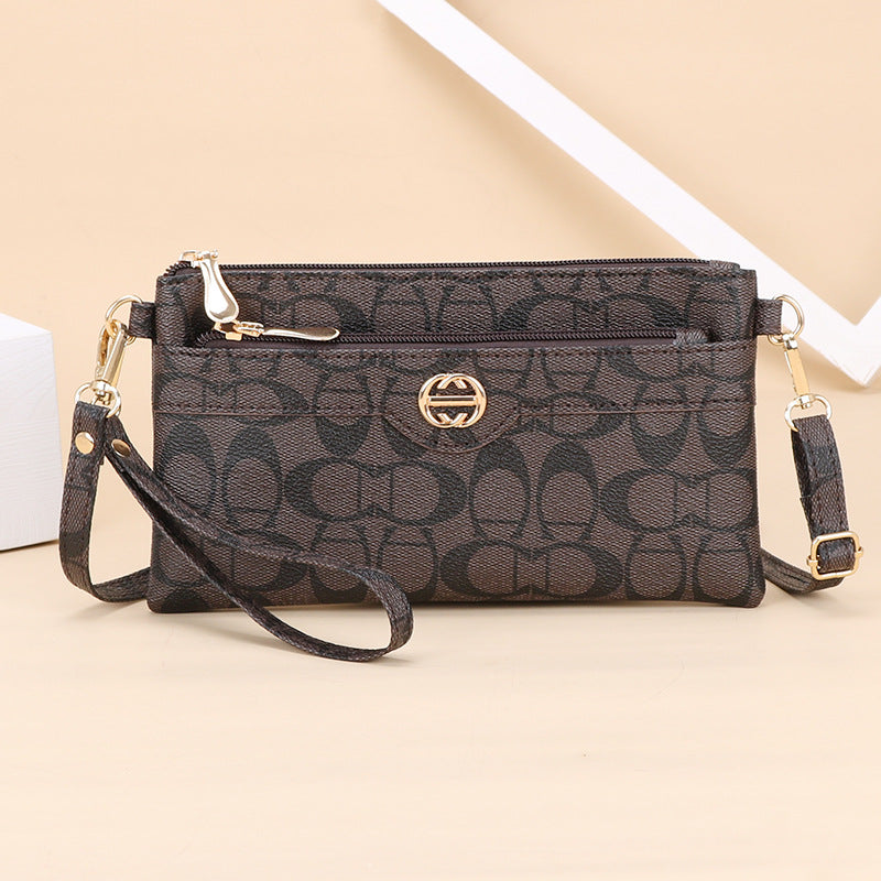 2024 New Japanese and Korean Style Shoulder Bag Fashionable All-match Crossbody Bag Women's Small Square Bag Simple Clutch Bag Mobile Phone Bag 