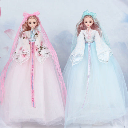 Girls Toy Ancient Style Princess Wedding Dress Hanfu Yade Barbie Doll Vinyl Joint Doll Institutional Admissions