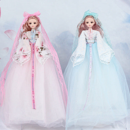 Girls Toy Ancient Style Princess Wedding Dress Hanfu Yade Barbie Doll Vinyl Joint Doll Institutional Admissions