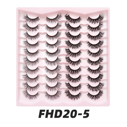 DINGSEN false eyelashes factory cross-border stable supply 20 pairs of eyelashes short three-dimensional eyelashes European and American