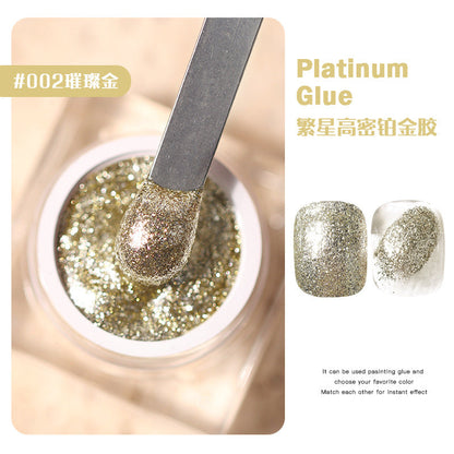 Starry high-density platinum glue, dazzling glitter nail polish glue, nail art glue, UV glue, crushed diamond nail polish glue, glitter glue