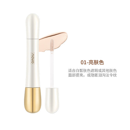 NOVO double-ended concealer stick សម្រាប់សម្អាត និងធ្វើឱ្យស្បែកស្រស់ស្អាត ច្រើនបែប បែបផែនបីវិមាត្រ ពន្លឺ និងគ្មានមុន រួមផ្សំជាមួយការផាត់មុខ និងធ្វើឱ្យភ្លឺ