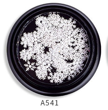 Zhifei nail accessories Christmas snowflake sequins mixed 9 metal snowflake computer chips colorful hollow metal sequins