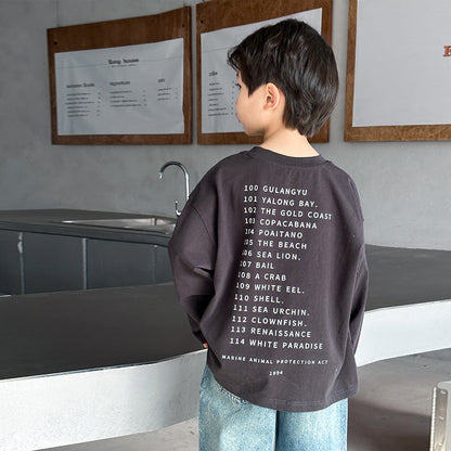 Mikoshi children's long-sleeved T-shirt boys' bottoming shirt autumn clothing middle and large children's pure cotton top 2024 autumn new style