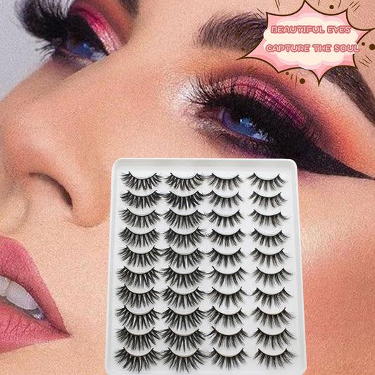 DINGSEN cross-border false eyelashes multi-layer 3D three-dimensional 20 pairs of eyelashes cross curl eyelashes