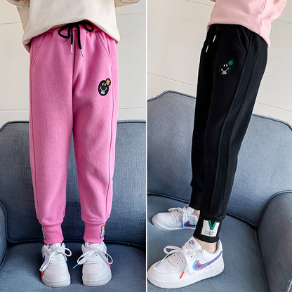 Girls sweatpants 2024 new spring and autumn big children's sports pants medium and large children's casual pants children's wear loose long pants