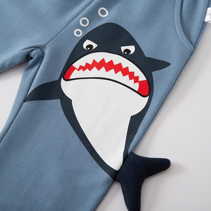 be top children's clothing new autumn cartoon shark baby casual children's pants children's long pants wholesale one piece