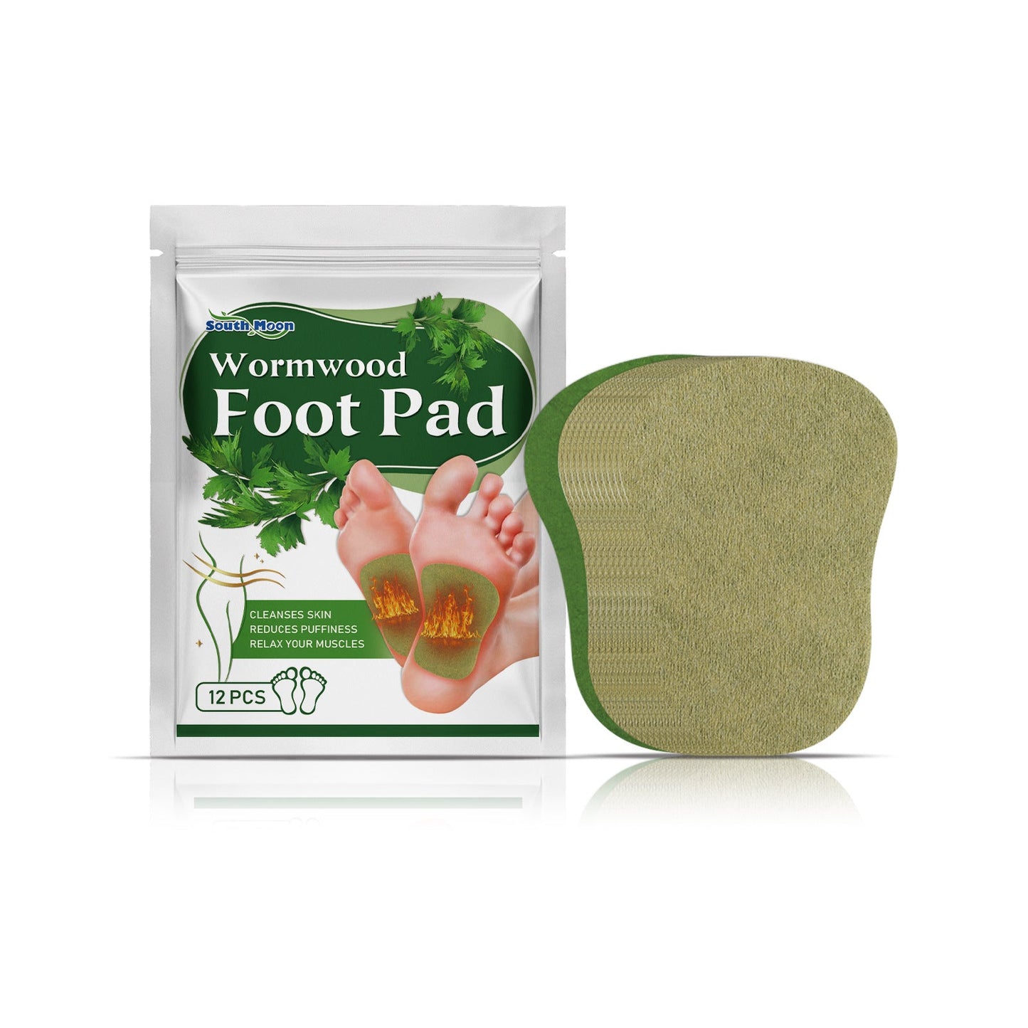 South Moon Mugwort Foot Patch ធ្វើអោយប្រសើរឡើងនូវចរន្តឈាម និងកាត់បន្ថយភាពតានតឹងក្នុងរាងកាយ កាត់បន្ថយ និងថែរក្សាជើង 