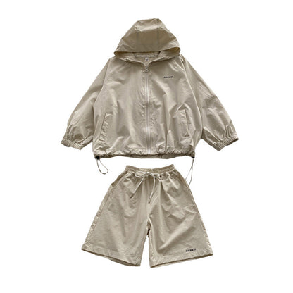 Children's summer clothes boys suit sun protection clothes 2024 summer new sun protection clothes jacket pants breathable anti-ultraviolet