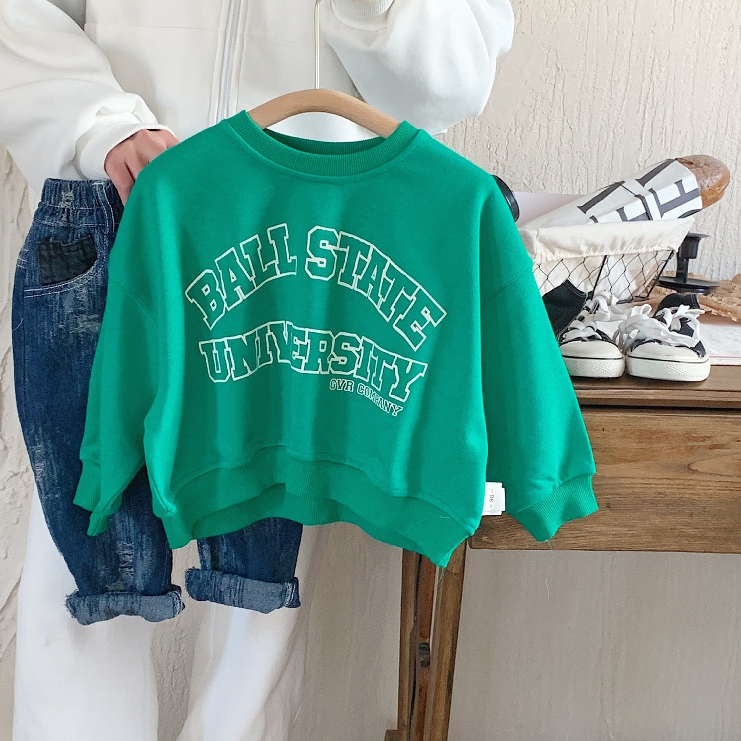 Children's sweatshirt 2024 Bangcheng spring new boy Korean version letter loose sweatshirt baby casual top F0027 