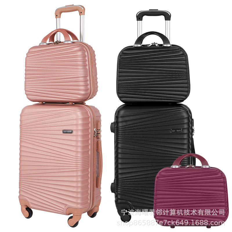 Cross-border abs three-piece suitcase for boarding, gift travel, universal wheel trolley case, spot password box, waterproof 