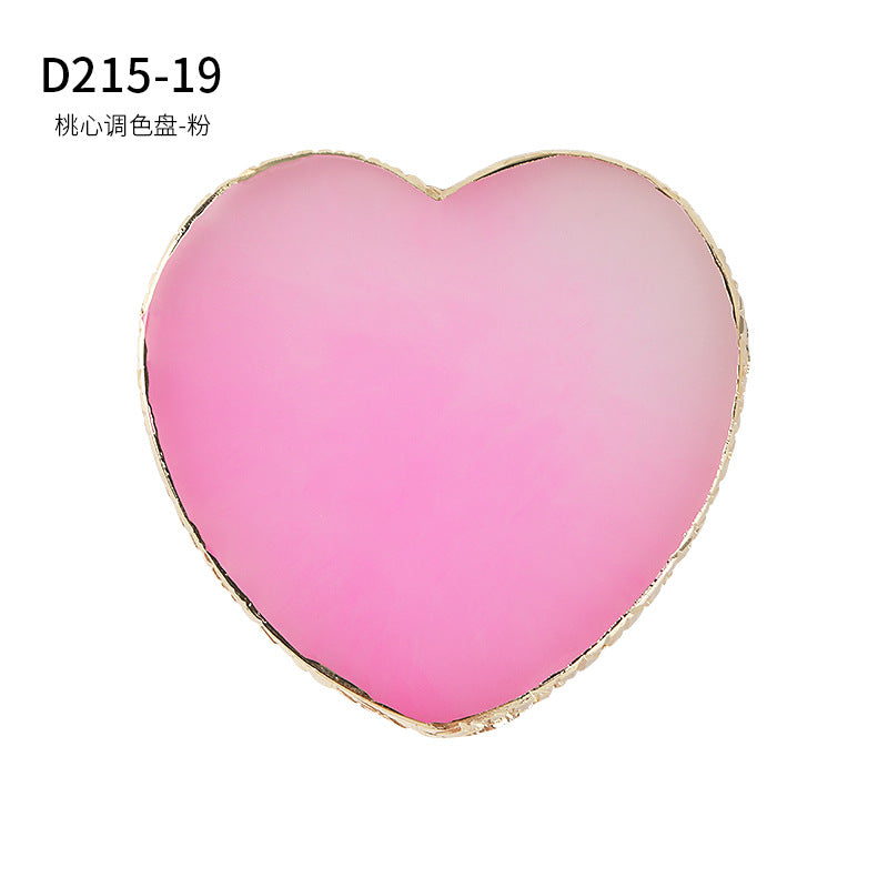 Cross-border hot-selling nail art agate palette gold-rimmed resin crystal agate painted palette nail piece display tool