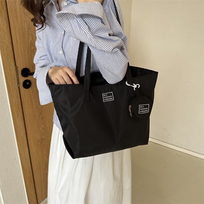 2024 new style trend large capacity fashion casual solid color stylish small hanging bag Oxford cloth commuter tote shoulder bag 