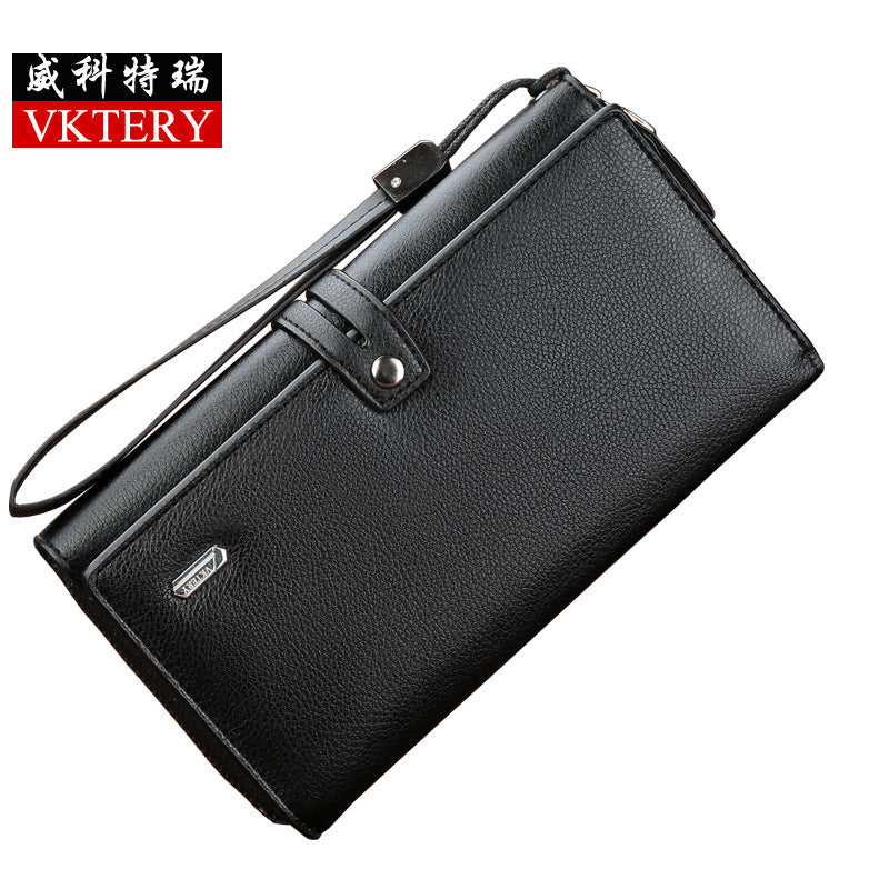 Weiketui Men's Wallet Business Men's Long Zipper Multi-Card Slot កាបូបដែលមានសមត្ថភាពធំ មានក្នុងស្តុកស្រាប់