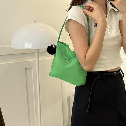 Fashion simple tote bags women 2024 new style simple texture waterproof Oxford cloth shoulder underarm bag 