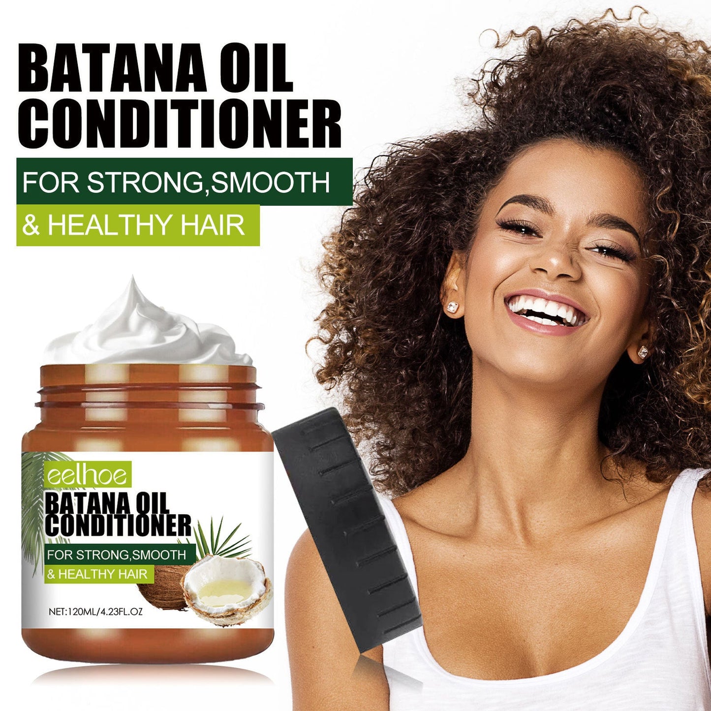 EELHOE Batana Oil Conditioner Repairs Damaged Hair Moisturizing and Smooth Hair Care Thick Hair Conditioner 