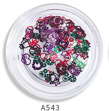 Zhifei nail accessories Christmas snowflake sequins mixed 9 metal snowflake computer chips colorful hollow metal sequins