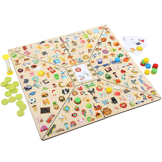 Children's educational puzzle little detective picture finding flying chess two-in-one parent-child interactive tabletop game picture finding early education toy