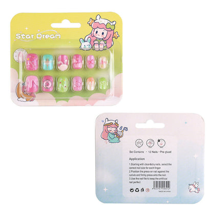 Children's cartoon nail stickers baby toy nail pieces finger wear nails new cute princess self-adhesive nail stickers