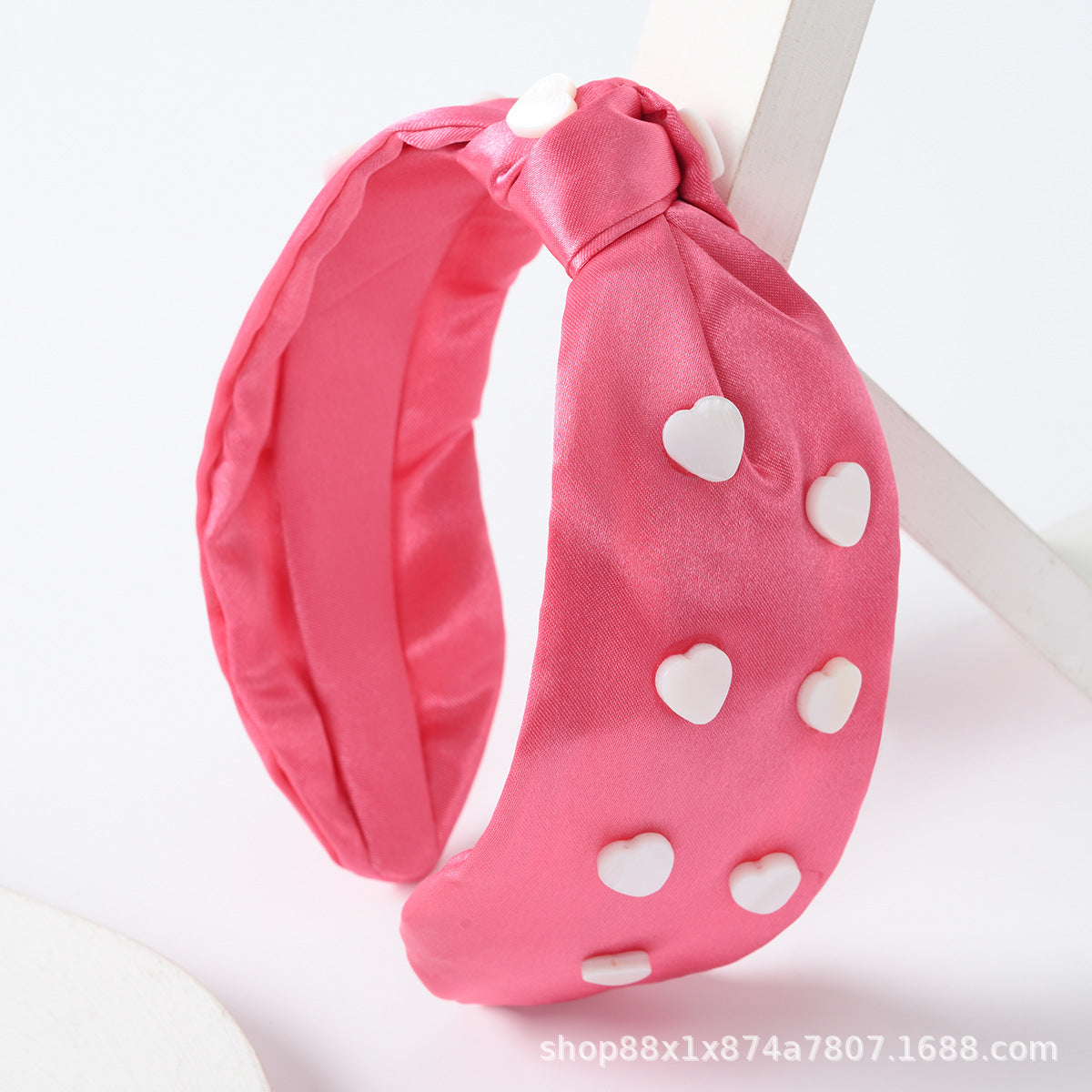 2022 New Love Pink Hairband Women Valentine's Day Knotted Headband Cute Girl Temperament Headband Hairband Women