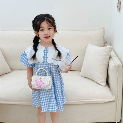 Sequined girl's handbag stylish chain crossbody bag mini coin purse children's matching bag girl's bag 