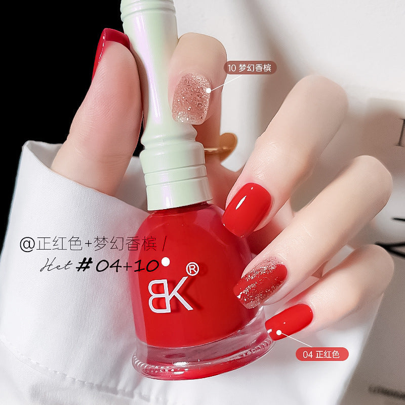 Water-based nail polish, no baking, quick drying, long-lasting, non-peelable, bell autumn and winter transparent nude jelly nail polish for nail salon