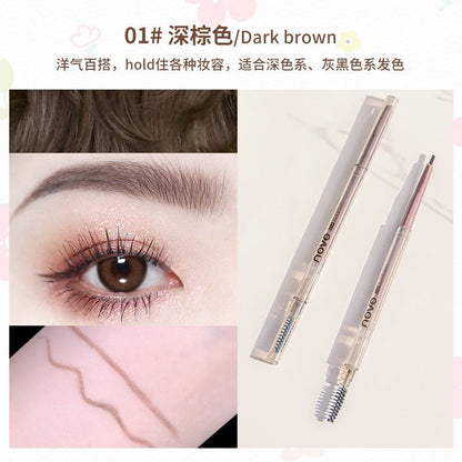 NOVO small oval double-head eyebrow pencil with eyebrow brush natural color lasting machete extremely fine waterproof and sweat-proof fine wholesale