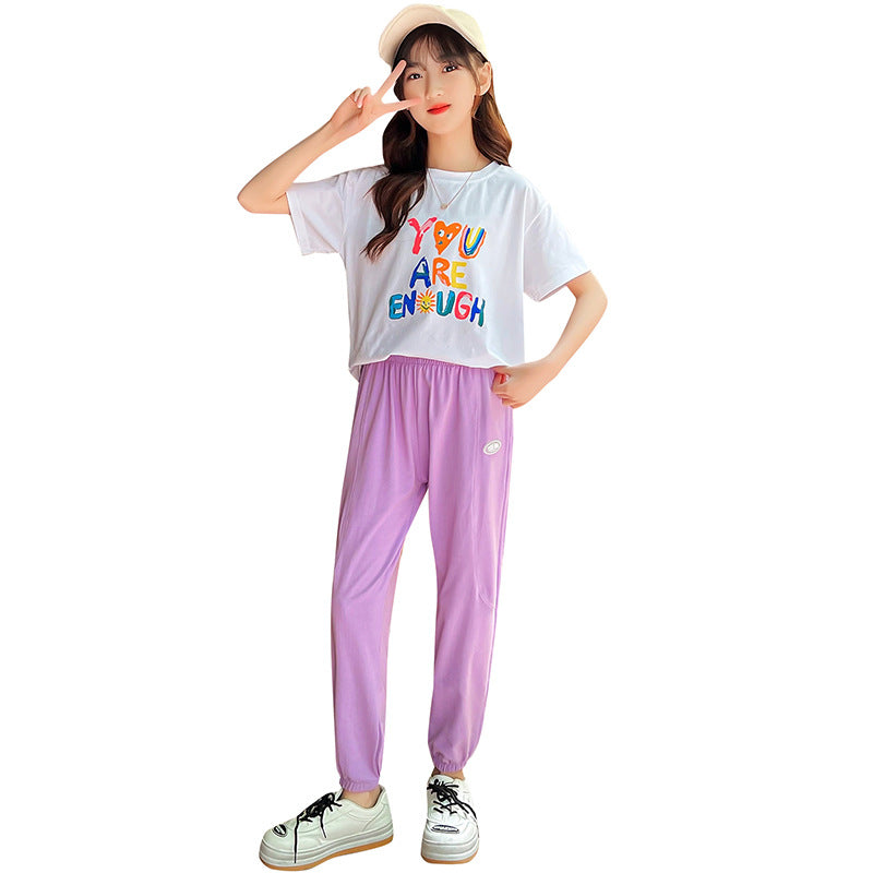 Children's ice silk anti-mosquito pants summer 2024 summer thin bloomers summer sports trousers girls leggings