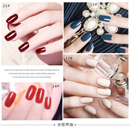 bk summer whitening 7 days 38 colors no baking long-lasting water-based nail polish 9.5ml non-peelable pure color macaron 