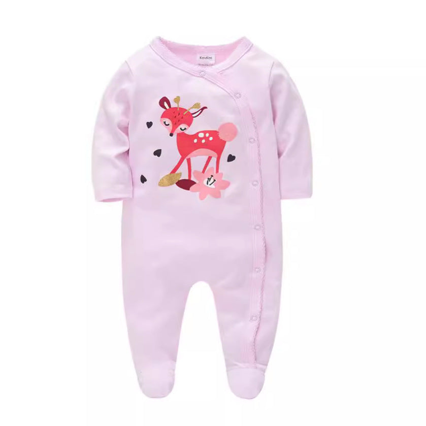 Infant and toddler clothing baby2024 autumn new long-sleeved cartoon newborn clothes baby jumpsuit