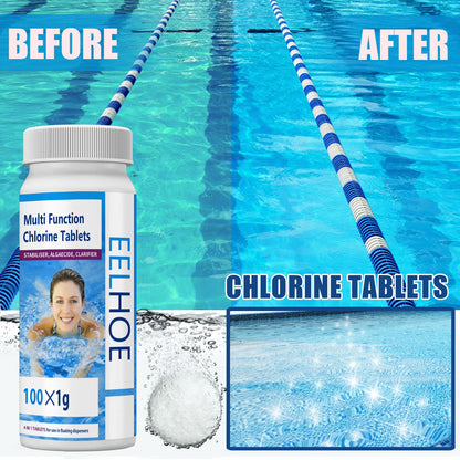 EELHOE swimming pool effervescent chlorine tablets water quality cleaning algaecide cleaning water purification effervescent tablets green water decontamination 