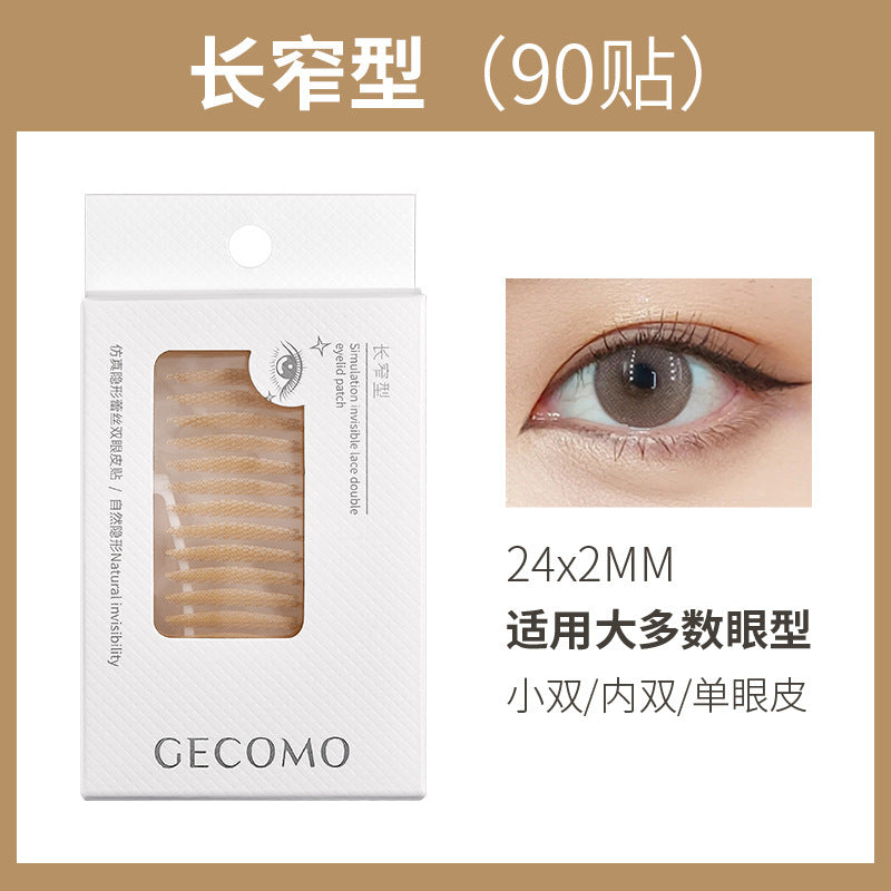 GECOMO simulation invisible lace double eyelid stickers lasting shaping single eyelids natural seamless big eye beauty stickers