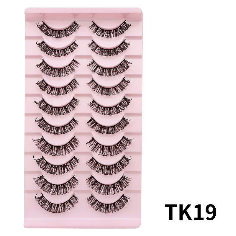 DINGSEN false eyelashes factory cross-border stable supply 10 pairs of DD holiday eyelashes Russian curling set