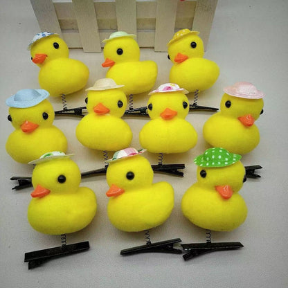 Cute little yellow duck hairpin peach heart hair accessories duck headdress wholesale student girl children's gift small toy