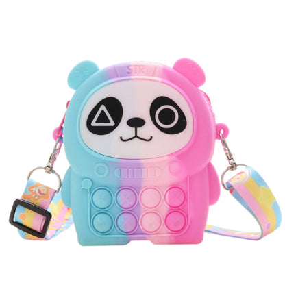 Cartoon Little Panda Baby Coin Purse Bubble Silicone Children's Messenger Bag Color Lollipop Children's Bag Wholesale