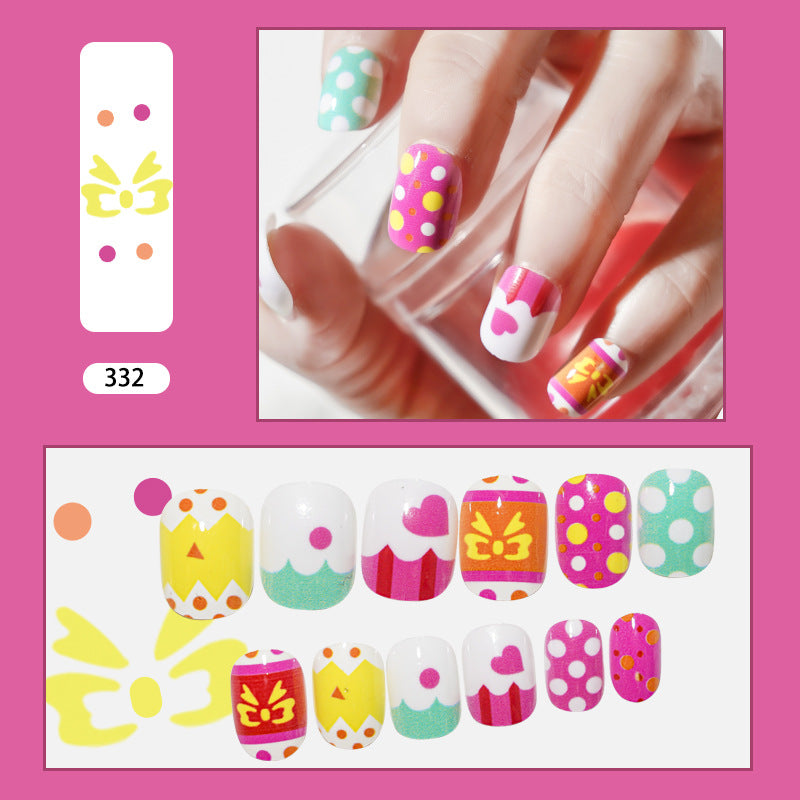 Manicure children wear cat nail pieces children's patches finished nail pieces fake nails adhesive nail pieces stickers bag