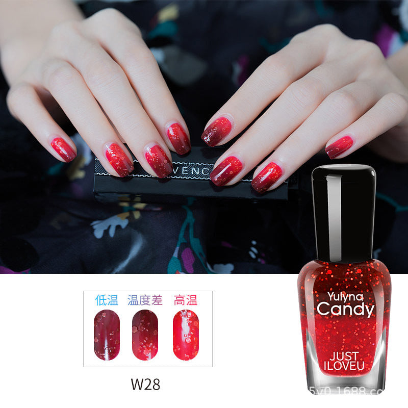 2024 new temperature-changing nail polish, no baking, quick drying, long-lasting, non-peelable, non-fading, multi-color nail polish, direct sales from manufacturers