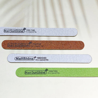 High-grade wood chip nail file gray and white two-sided polishing strip 180/240 thickened wood chip rubbing nailsunshine