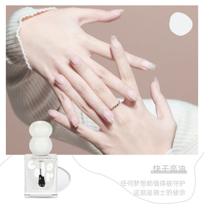 Oily odorless nail polish, no baking, quick drying, long-lasting, non-tearable, non-peelable, cross-border transparent nude nail polish