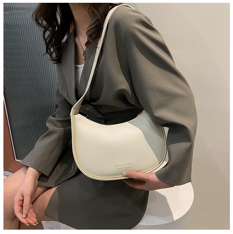 Western style PU versatile dumpling bag 2024 spring and summer new style bag for women small fresh Japanese and Korean simple ladies shoulder bag 