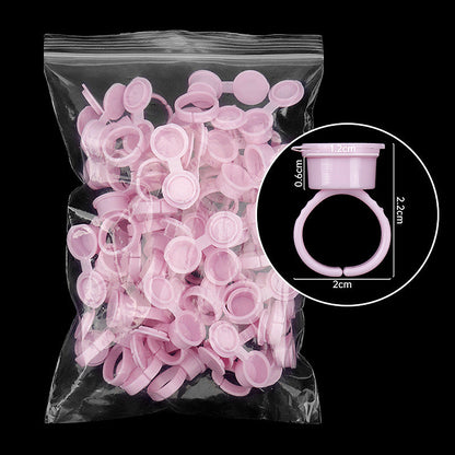 Wholesale grafting eyelash glue color cup transparent flip glue ring cup 50/pack opp bag