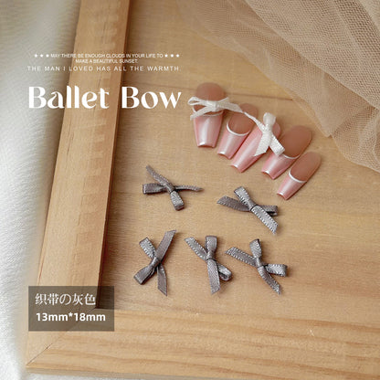 Net celebrity ballet shoes bow ribbon ribbon nail accessories gentle pure desire style retro solid color nail accessories