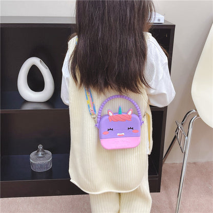 Children's Silicone Shoulder Bag New Style Girls Coin Purse Cartoon Cute Messenger Bag Accessories Children's Bag Wholesale