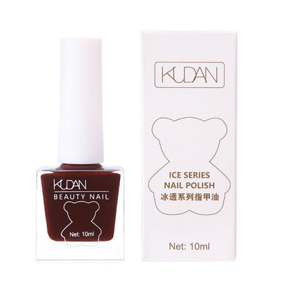 Cooldan new ice-transparent nail polish, no baking, long-lasting, quick-drying, oily, non-tearable, jelly, transparent, nude nail polish