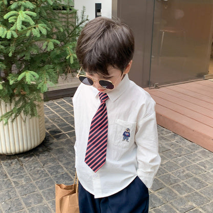 Children's college style tie 2023 spring new boys and girls temperament pullover elastic striped suit tie accessories