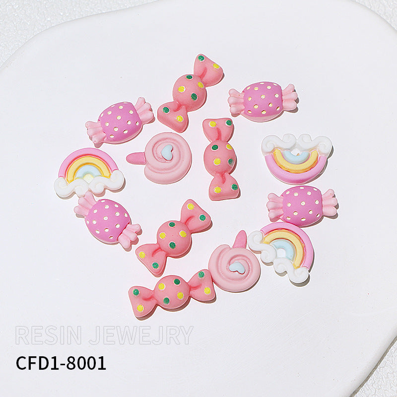 2024 new cross-border soft clay cartoon nail accessories resin mixed patch Japanese style hot sale