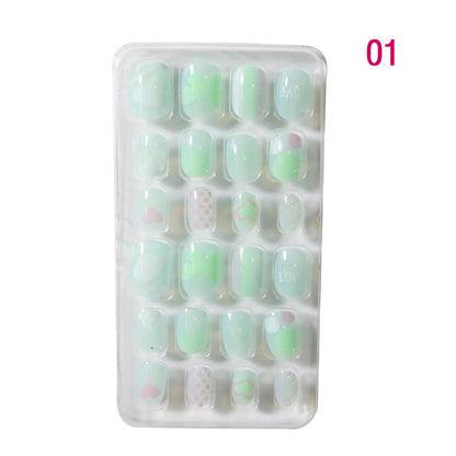 Zhifei nail art 24 pieces bagged wearable wearable nail pieces finished nail art children's nail art finished nail pieces