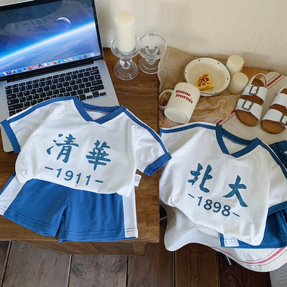 Children's suit 2023 Bangcheng summer boys and girls school uniform short-sleeved suit children's class uniform student suit N252