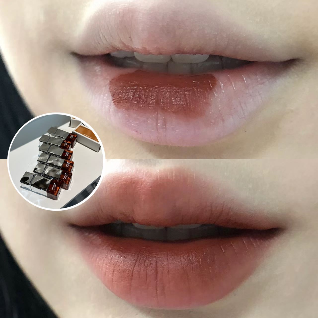 2024 new autumn and winter light mist thick tone velvet lip glaze cool girl dark lip mud matte versatile novice nude makeup