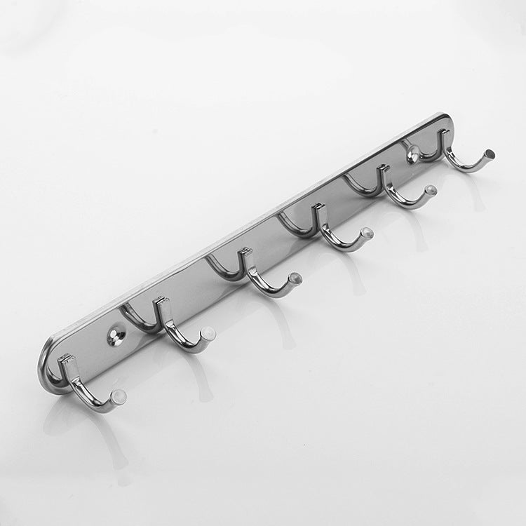 6 hooks 10 yuan store department store non-magnetic stainless steel bathroom clothes hook solid wall hanging door behind the clothes and hat row hook stall products